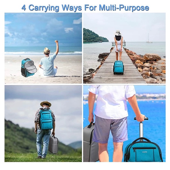 Cooler Backpack with Wheels, 30 Cans Insulated Rolling Cooler Bag, Large - Picture 5 of 7